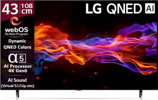 LG QNED 75 108 cm (43 inch) Ultra HD (4K) QNED Smart WebOS TV with Alpha5 AI Processor 4K Gen6, AI Picture Pro, ThinQ AI, 60 Hz Refresh Rate, Game Optimizer, Magic Remote Control, 5-Year Guaranteed with New OS Experience