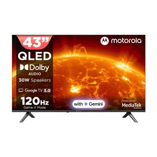 MOTOROLA 108 cm (43 inch) QLED Ultra HD (4K) Smart Google TV with 5.0 OS, 30 W speaker, 120Hz Game acc...