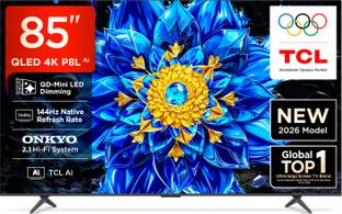 TCL P8L 215 cm (85 inch) QLED Ultra HD (4K) Smart Google TV 2026 Edition with HVA Panel Dolby Vision- ...