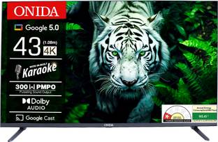 ONIDA Karaoke Series 108 cm (43 inch) Ultra HD (4K) LED Smart Google TV 2025 Edition with Google 5.0, ...