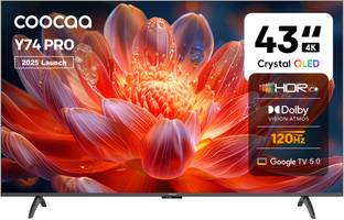 Coocaa Y74 Pro 108 cm (43 inch) QLED Ultra HD (4K) Smart Google TV 2025 Edition with Dolby Vision & Dolby Atmos| 120Hz Game Accelerator| ALLM| MEMC| Wide Colour Gamut| 30W Sound| 32 GB Storage