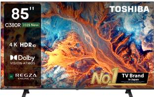 TOSHIBA 85C380RP 215 cm (85 inch) Ultra HD (4K) LED Smart VIDAA TV with Dolby Vision Atmos, HDR 10, Fi...