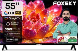 Foxsky 139.7 cm (55 inch) QLED Ultra HD (4K) Smart Google TV