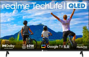 realme TechLife 109 cm (43 inch) QLED Ultra HD (4K) Smart Google TV 2025 Edition 5.0 with Dolby Atmos,...