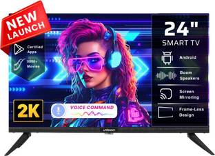 Uniboom 60 cm (24 inch) HD Ready LED Smart Android TV with Voice Control App | 500+ Movies | 1000+ Cer...