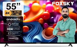Foxsky 139 cm (55 inch) QLED Ultra HD (4K) Smart Google TV with Dolby Audio, HDR10 ( 2024)