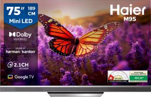 Haier M95 189 cm (75 inch) Ultra HD (4K) Mini LED Smart Google TV with Dolby Vision IQ |Sound By Harmo...