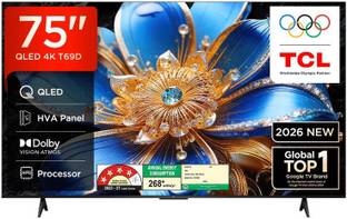TCL 189 cm (75 inch) QLED Ultra HD (4K) Smart Google TV with Dolby Vision, HVA Panel, Slim & Uni-body
