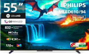 PHILIPS 138 cm (55 inch) Ultra HD (4K) Mini LED Smart Google TV with Local Dimming Dolby Vision & HDR1...