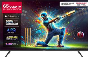 Thomson Phoenix 2025 Edition 164 cm (65 inch) QLED Ultra HD (4K) Smart Google TV 2025 Edition with Dolby Atmos | 4 Speakers | 60 Watts Sound Output | AIPQ Chipset | AI Smooth Motion Rate | HDR 10 | Google Assistant
