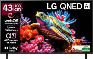 LG AI TV QNED 8AA 108 cm (43 inch) Ultra HD (4K) QNED Smart WebOS TV 2025 Edition with Alpha7 AI Processor 4K Gen8 | Dynamic QNED Color | AI Brightness Control | 4K Expression Enhancer | NEW AI Magic Remote | AI Search with MS Copilot | AI Sound Pro (9.1.2 ch) | Dolby Atmos | Chromecast Built-in