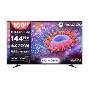 MOTOROLA 254 cm (100 inch) Ultra HD (4K) Mini LED Smart Google TV 2026 Edition with QD Mini LED, 1600 ...