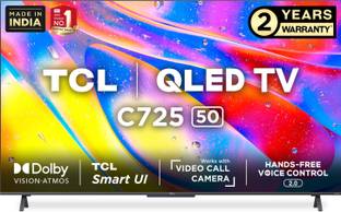 TCL C725 126 cm (50 inch) QLED Ultra HD (4K) Smart Android TV Android 11 | MagiConnect | In-Built Wi-Fi | Screen Mirroring | 2GB RAM | 16 GB ROM |