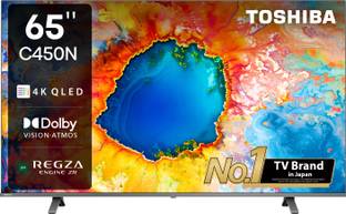 TOSHIBA C450NP 164 cm (65 inch) QLED Ultra HD (4K) Smart VIDAA TV with Dolby Vision Atmos and REGZA En...