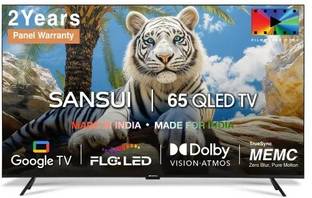 Sansui 165 cm (65 inch) QLED Ultra HD (4K) Smart Google TV with Dolby Vision, Dolby Atmos &30W Box Spe...