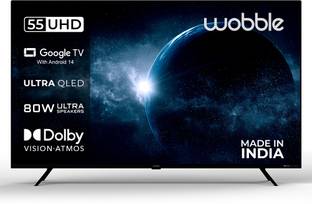Wobble X Series 138.7 cm (55 inch) QLED Ultra HD (4K) Smart Google TV with MEMC Dolby Vision| 80W Dolb...