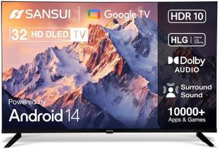 Sansui 80 cm (32 inch) HD Ready LED Smart Google TV 2025 Edition with (Android 14)| A+ Grade Panel | D...