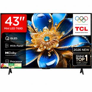 TCL Tcl 108 cm (43 inch) QLED Ultra HD (4K) Smart Google TV with |Dolby Audio| 60 Hz| HDR 10+ | MEMC| ...