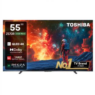 TOSHIBA 55Z570RP 139 cm (55 inch) QLED Ultra HD (4K) Smart VIDAA TV 2025 Edition with Dolby Vision IQ Atmos, Hands-free Voice Control, HDR 10+