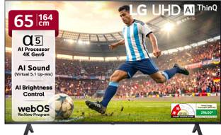 LG UR7500 164 cm (65 inch) Ultra HD (4K) LED Smart WebOS TV with Alpha5 AI Processor 4K Gen6, AI Pictu...