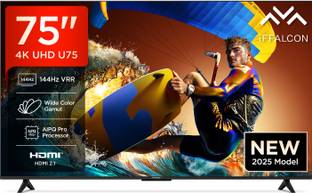 iFFALCON U75 189 cm (75 inch) Ultra HD (4K) LED Smart Google TV 2025 Edition with 144 Hz VRR | Wide Co...