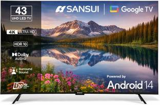 Sansui prime 109 cm (43 inch) Ultra HD (4K) LED Smart Google TV with 5.0 Android 14 Bezel Less Design,...
