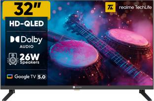 realme TechLife 80 cm (32 inch) QLED HD Ready Smart Google TV 2025 Edition