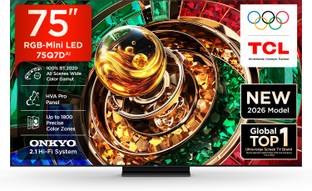 TCL Q7D 189.31 cm (75 inch) Ultra HD (4K) Mini LED Smart Google TV 2026 Edition with Up to 2160 Precis...