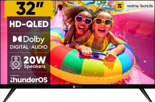 realme TechLife 80 cm (32 inch) QLED HD Ready Smart Android TV with Thunder OS, Live TV, Netflix, 100+...