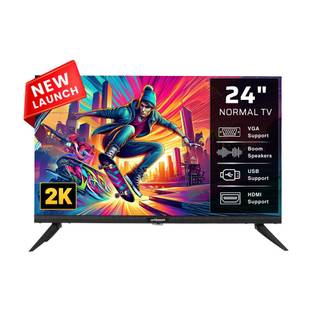 Uniboom 60 cm (24 inch) HD Ready LED TV with Firing Boom Speakers | Frameless | Aura Vision Display | ...