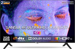 Sansui 109 cm (43 inch) Ultra HD (4K) LED Smart Android TV with Dolby Audio and DTS (Mystique Black)