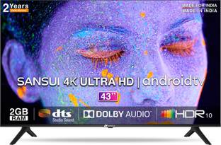 Sansui 109 cm (43 inch) Ultra HD (4K) LED Smart Android TV with Dolby Audio and DTS (Mystique Black)