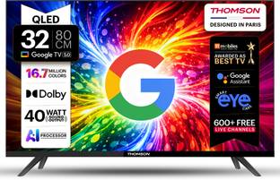 Thomson 80 cm (32 inch) QLED HD Ready Smart Google TV 2026 Edition with Google Voice Assistant Remote ...