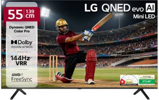 LG AI TV 139.7 cm (55 inch) Ultra HD (4K) QNED Smart WebOS TV with Alpha8 AI Processor 4K Gen2 Dynamic...