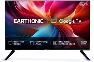 EARTHONIC 80 cm (32 inch) QLED HD Ready Smart Android TV with 1N Audio Cable, 1N Table Stand, 1N User ...
