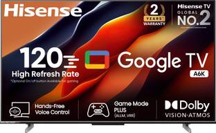 Hisense A6K 126 cm (50 inch) Ultra HD (4K) LED Smart Google TV with Hands Free Voice Control, 120 High Refresh Rate Mode
