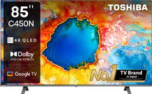 TOSHIBA C450NP 215 cm (85 inch) QLED Ultra HD (4K) Smart Google TV with Dolby Vision Atmos and REGZA E...