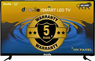 Doodle 81 cm (32 inch) HD Ready LED Smart Android TV with 5 Years Pannel Warranty| Bezelless Design| 2...