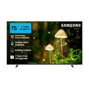 Samsung Crystal 4K 189 cm (75 inch) Ultra HD (4K) LED Smart Tizen TV with 4K Upscaling | HDR 10+ | Sol...