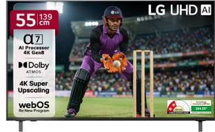 LG AI TV UA8200 139 cm (55 inch) Ultra HD (4K) LED Smart WebOS TV with Alpha7 AI Processor 4K Gen8 | 4...