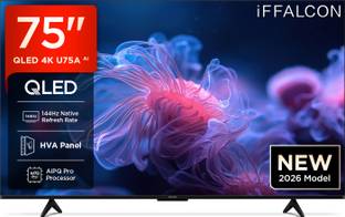 iFFALCON U75A 189 cm (75 inch) QLED Ultra HD (4K) Smart Google TV 2026 Edition with 144Hz Native Refre...