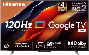 Add to Compare Hisense A6K 126 cm (50 inch) Ultra HD (4K) LED Smart Google TV with Hands Free Voice Control, Dolby Vi... Operating System: Google TV Ultra HD (4K) 3840 x 2160 Pixels 4 Years Comprehensive Warranty ( Valid till 21st July 2023) ₹30,999 ₹59,999 48% off Free delivery by Today Upto ₹11,000 Off on Exchange Bank Offer