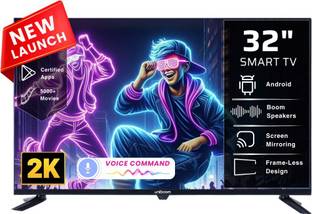 Uniboom 80 cm (32 inch) HD Ready LED Smart Android TV with Voice Control App | 500+ Movies | 1000+ Cer...