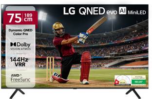 LG AI TV 190.5 cm (75 inch) Ultra HD (4K) QNED Smart WebOS TV with Alpha8 AI Processor 4K Gen2 Dynamic...