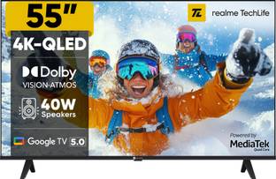 realme TechLife 139 cm (55 inch) QLED Ultra HD (4K) Smart Google TV 2026 Edition