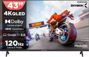 MOTOROLA 109 cm (43 inch) QLED Ultra HD (4K) Smart Google TV 2025 Edition with 5.0 with 48 W speaker, ...