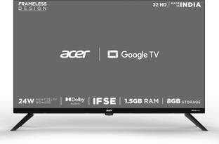 Acer 80 cm (32 inch) HD Ready LED Smart Google TV with Android 11 (Black) | 8GB Storage | 24W Dolby Audio