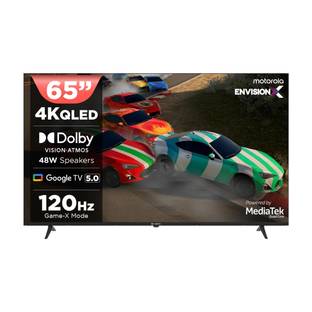 MOTOROLA 165 cm (65 inch) QLED Ultra HD (4K) Smart Google TV with 5.0 with 48 W speaker, 120Hz Game ac...