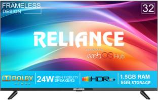 Reliance 80 cm (32 inch) Full HD LED Smart WebOS TV with Fremless Design and Magic Voice Remote.