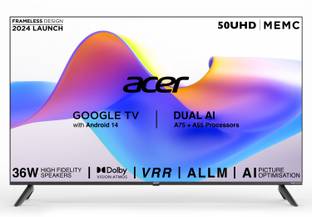 Acer I PRO Series 127 cm (50 inch) Ultra HD (4K) LED Smart Google TV with Android 14 (Black) | MEMC | ALLM | VRR | AI Picture Optimisation | 36W Speakers | Dolby Vision-Atmos